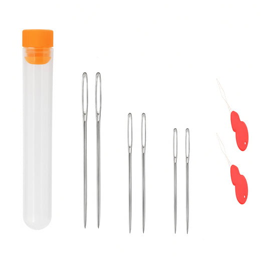 Stainless Steel Large-Eye Blunt Yarn Needles for Knitting, Sewing, Weaving, and Craft Projects