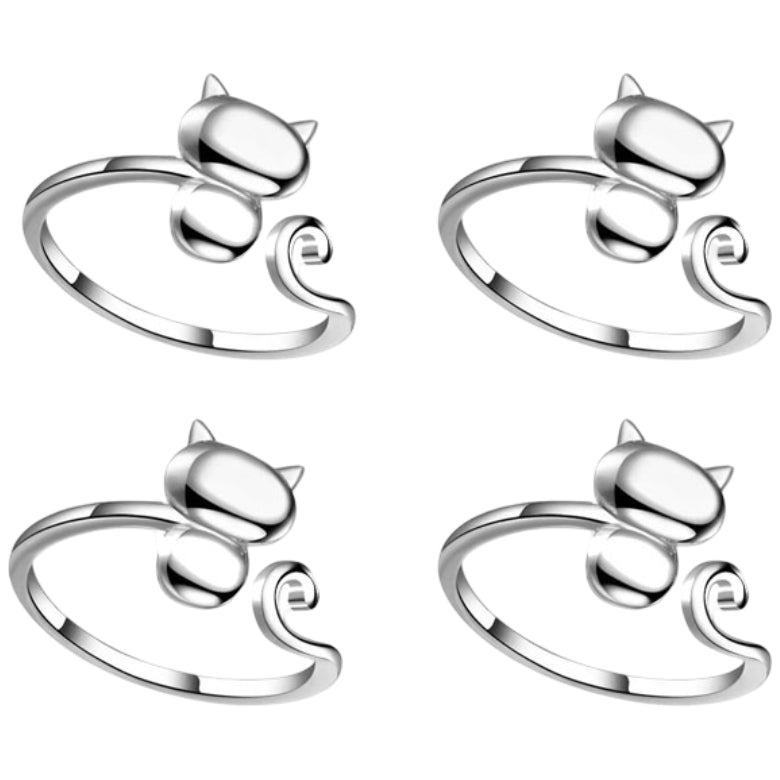 4pcs Cat Design Open Yarn Guide Rings for Faster Knitting and Crochet Thread Control