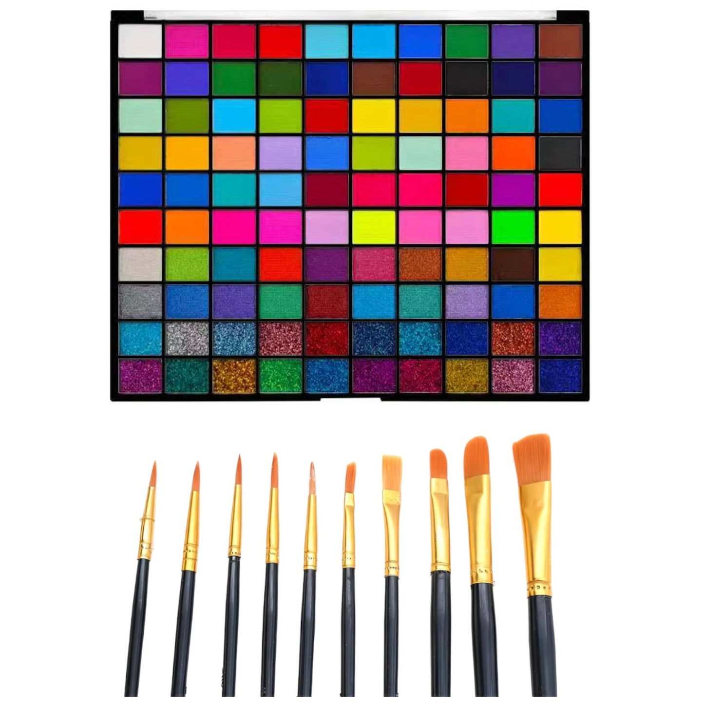 Color Face and Body Paint Kit with Artist Brushes for Halloween Cosplay and Party Makeup