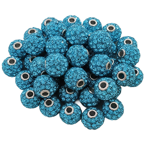 10mm White Rhinestone Beads for Jewelry Making Round Disco Crystal Beads for DIY Bracelets, Earrings and Necklaces