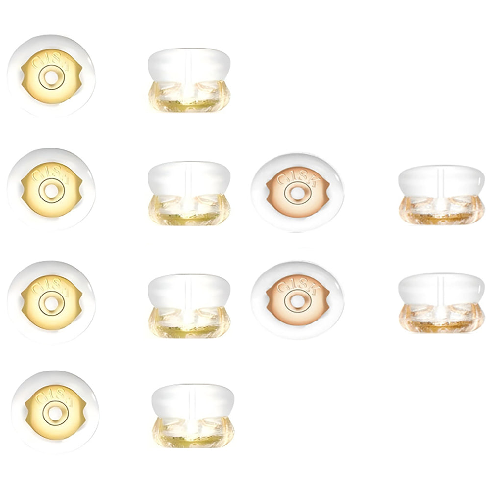 Silicone Locking Earring Backs for Studs and Heavy Earrings Hypoallergenic Clear, Pack of 12