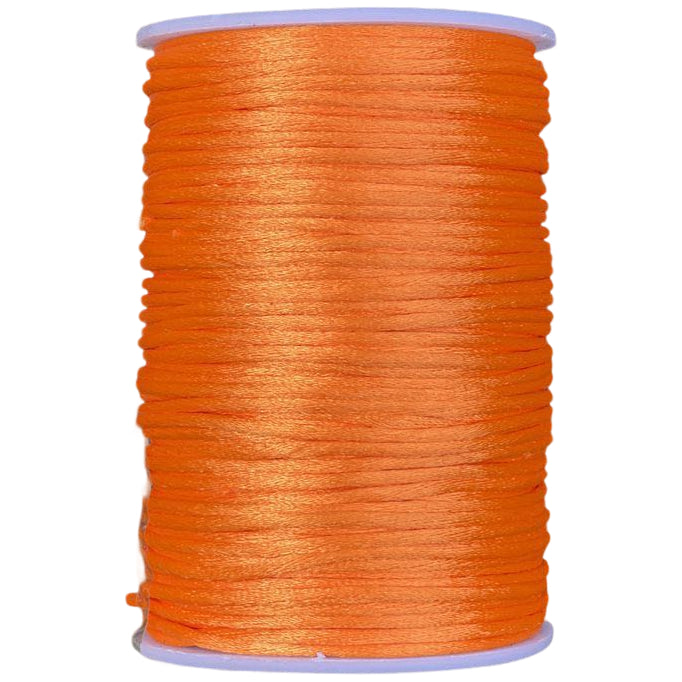 2mm Black Nylon Satin Cord 87.5 Yards for Bracelet, Necklace, Macrame, Beading, and Knot Crafts