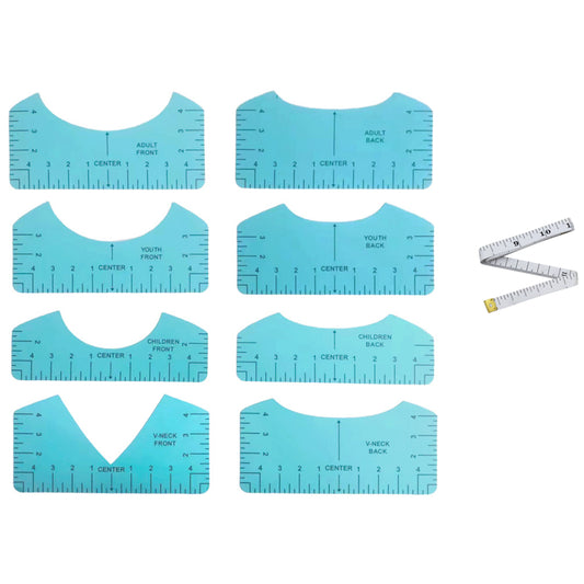 T-Shirt Ruler Guide for Centering Vinyl, Transparent PVC Alignment Tool for Heat Press and DIY Shirts