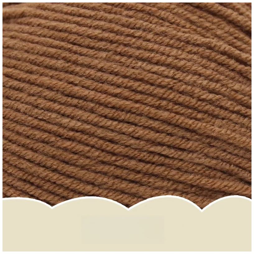 Light Coffee Super Soft 4-Ply 50g/1.76oz, 180yds Cotton Acrylic Blend Yarn, Sport Weight for Sweaters, Dolls, and Baby Crochet