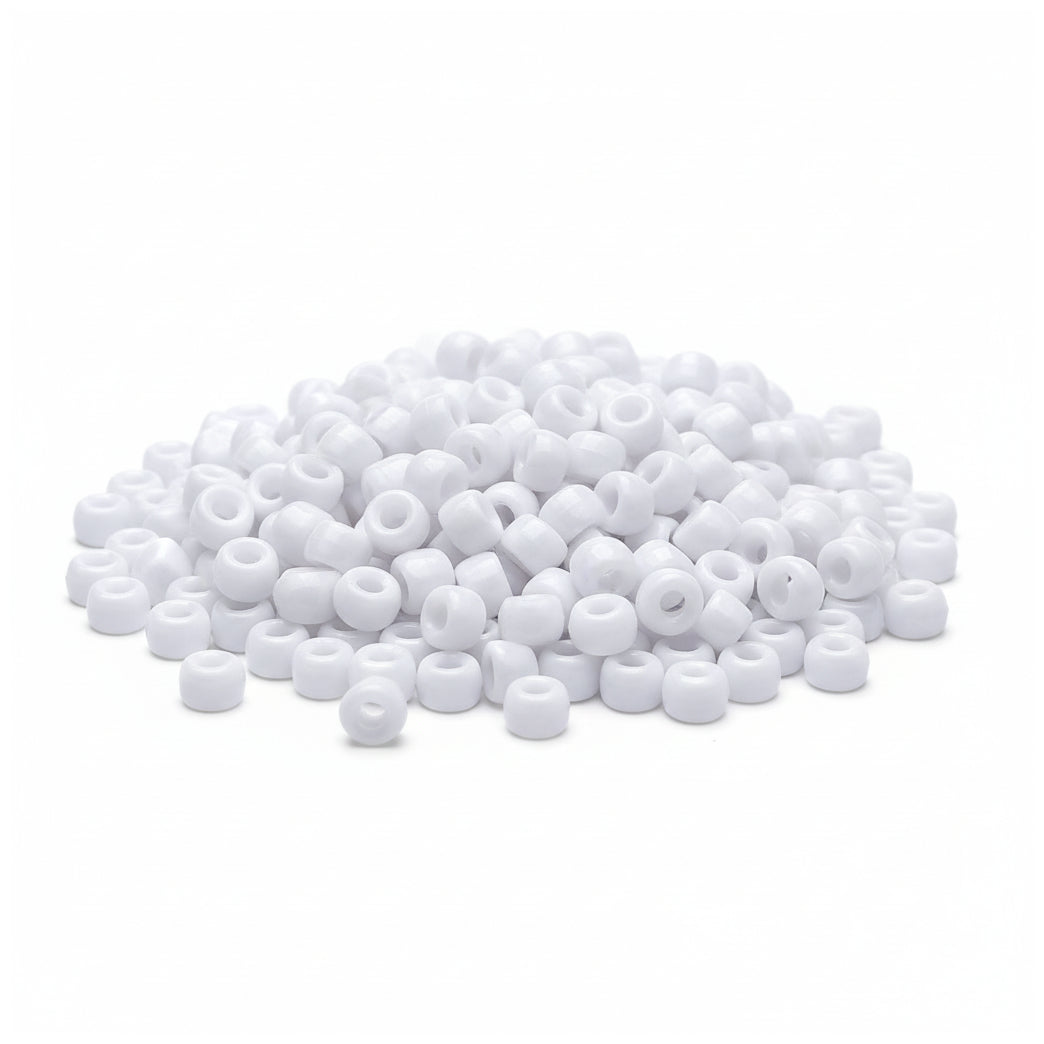 Pony Beads 6x9mm Plastic Beads for Friendship Bracelets Jewelry Making Keychains and DIY Crafts