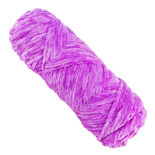 Purple Thick Chenille Yarn for Knitting/Crochet, #5 Weight (120 Yards)