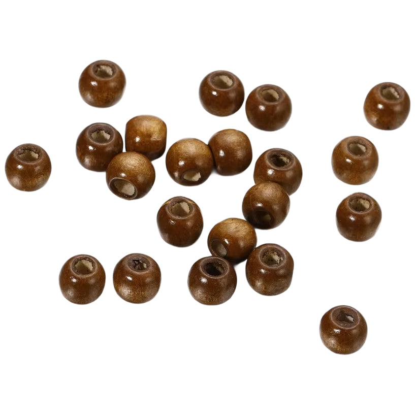 Natural Maple Wood Round Beads 9x10mm for Jewelry, Macrame, Hair, and DIY Crafts, Pack of 100