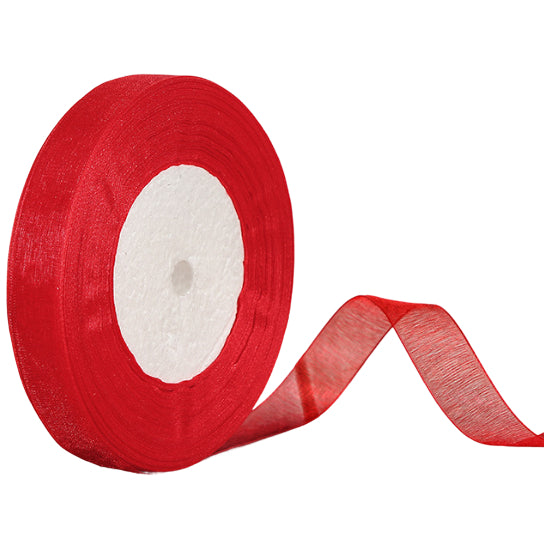 1 Inch Shiny Chiffon Ribbon 50 Yards Roll Polyester Sheer Fabric Ribbon for Crafts and Decorations