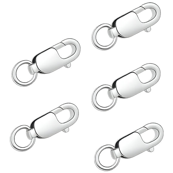 18K Gold Rectangle Lobster Claw Clasps with Jump Rings for DIY Jewelry Making, Hypoallergenic Nickel Free