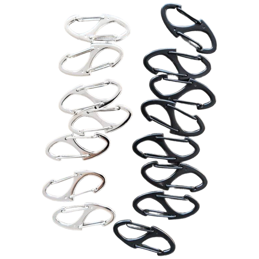 Zinc Alloy Anti Theft Zipper Clips with Dual Opening Carabiner Pulls for Bags and Luggage, Pack of 8