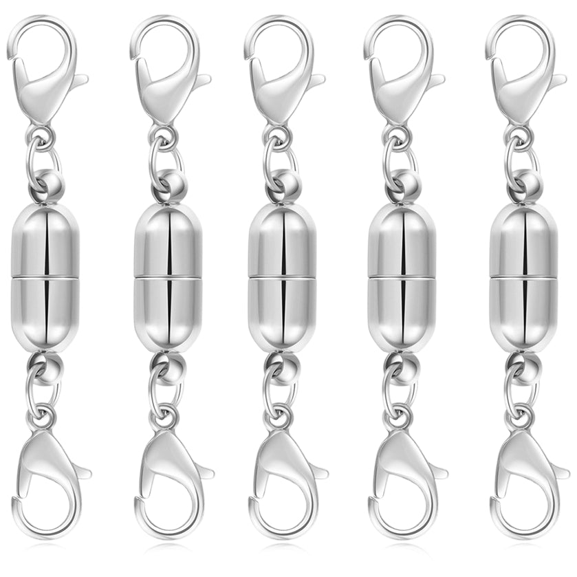 14K Gold and Silver Magnetic Double Lobster Clasp Extenders for Necklaces and Bracelets