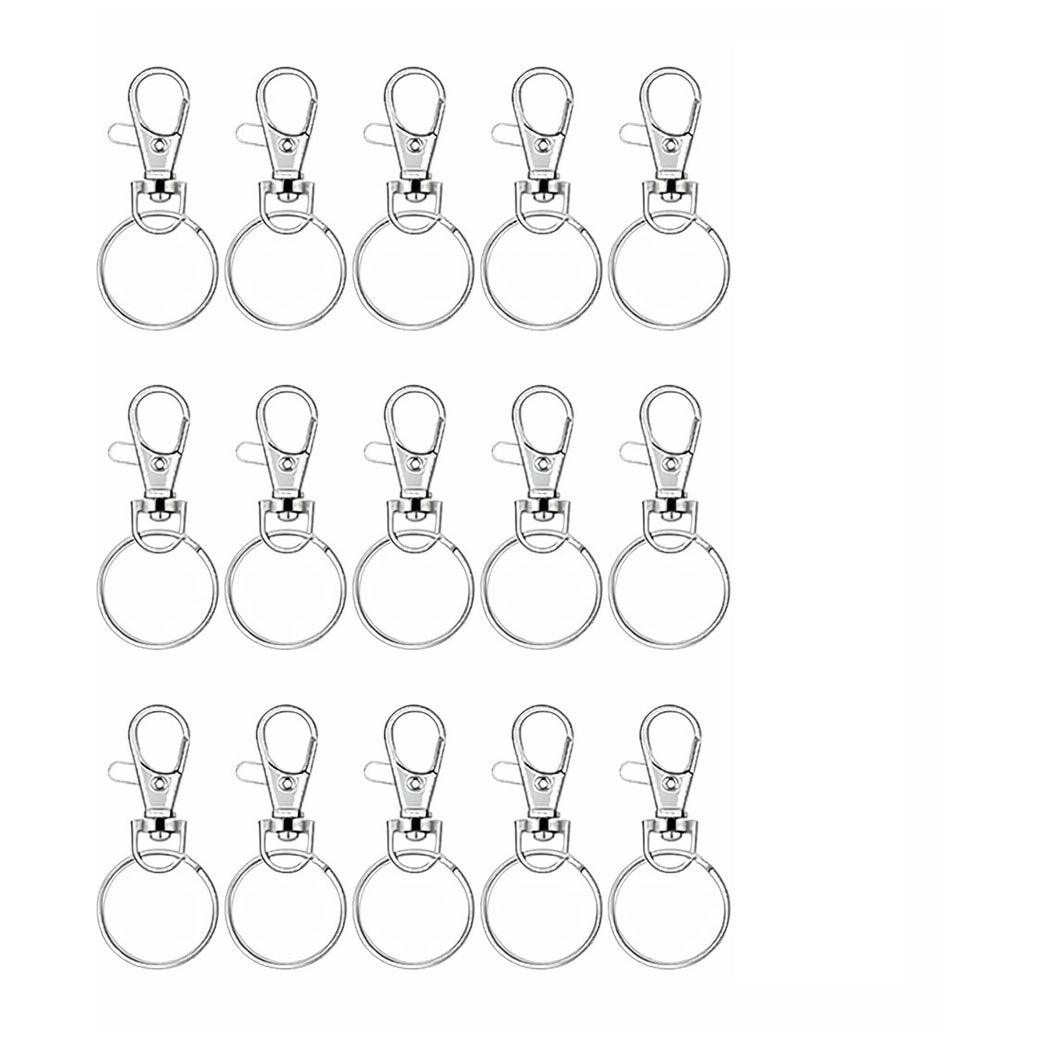 Lobster Claw Clasps and Key Rings for Keychain Jewelry Making and Craft Projects Silver