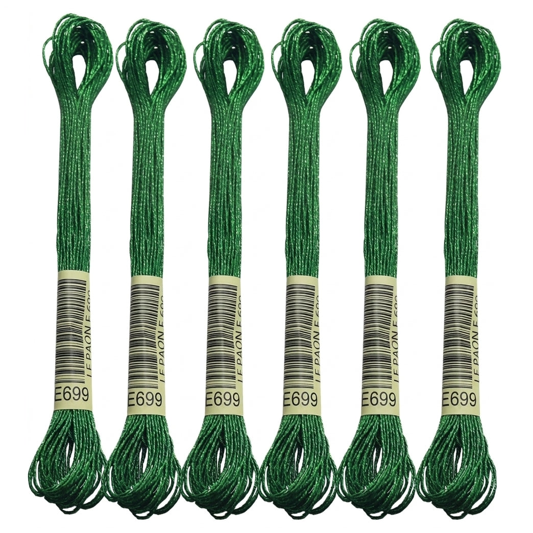 6-Skein Metallic Embroidery Floss for Cross Stitch, Friendship Bracelets, String Art, and DIY Crafts