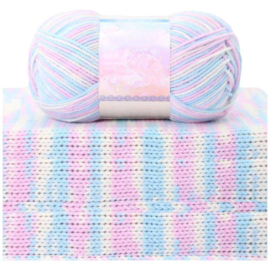 1.5mm Multicolored Fancy Yarn for Knitting & Crocheting Sweaters, Scarves & DIY Crafts, 50 Grams/1.76oz 175 yards
