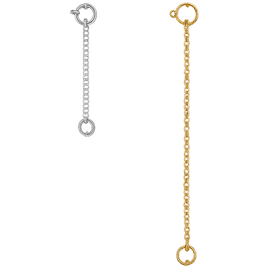 14K Gold Necklace Extender Chain 925 Sterling Silver Bracelet Anklet Extension Chain for Jewelry