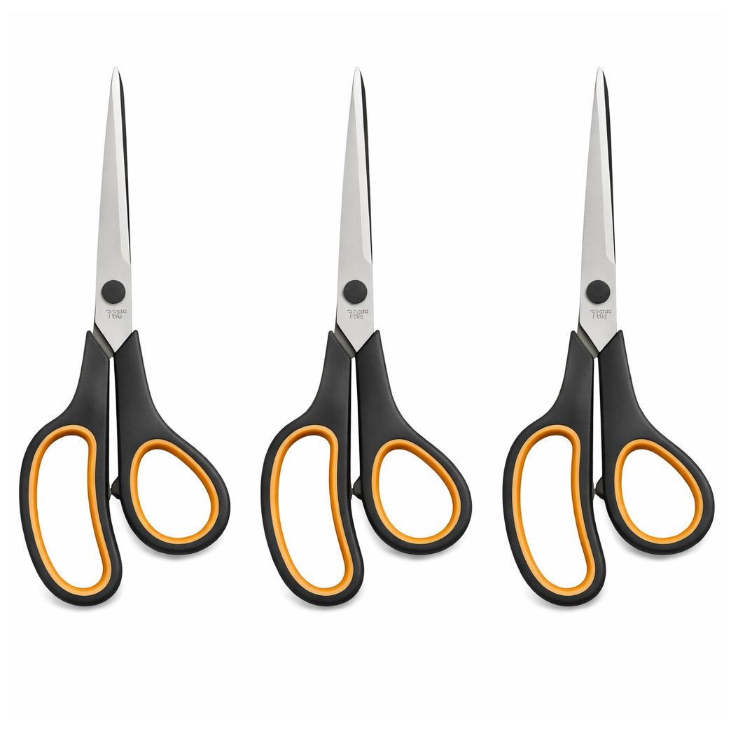 8 Inch Titanium Bonded Straight Scissors with Soft Grip Handles for Fabric, Packaging, Crafts and DIY Cutting Tasks