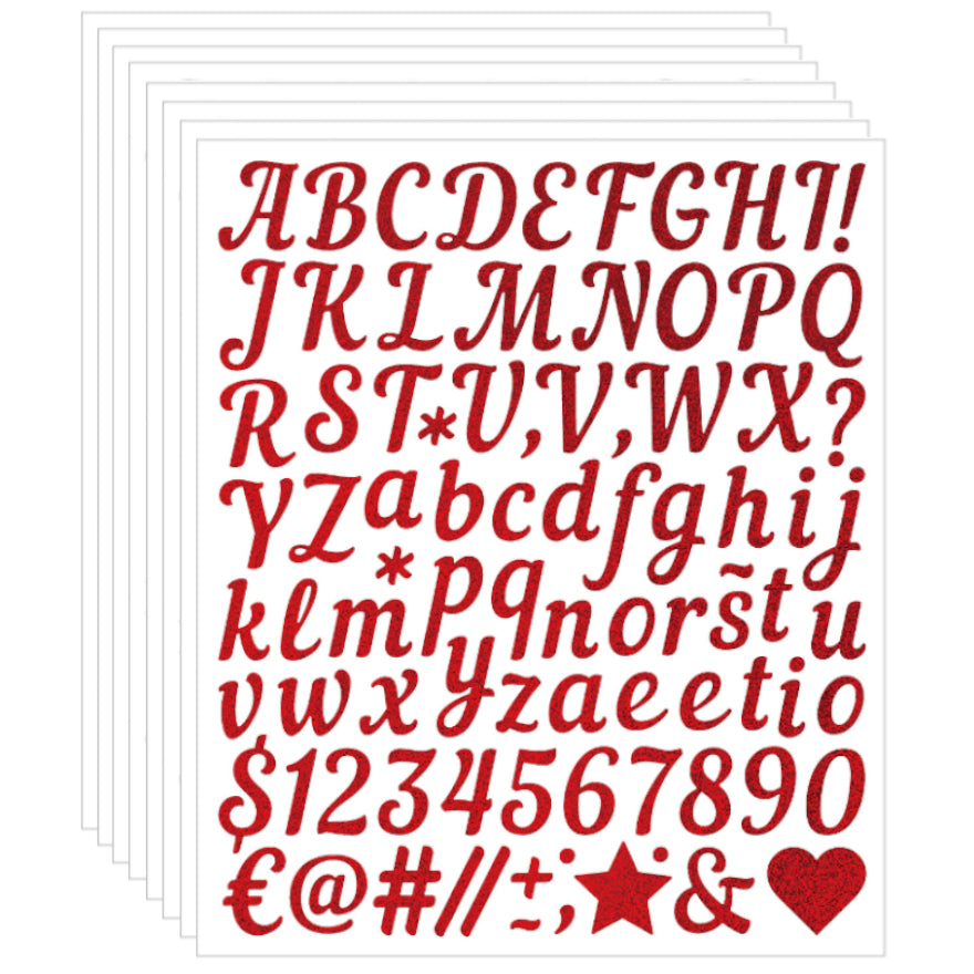 Glitter Vinyl Letter and Number Stickers Self Adhesive Waterproof Decals for Crafts Signs Mailbox DIY Decoration, Pack of 8