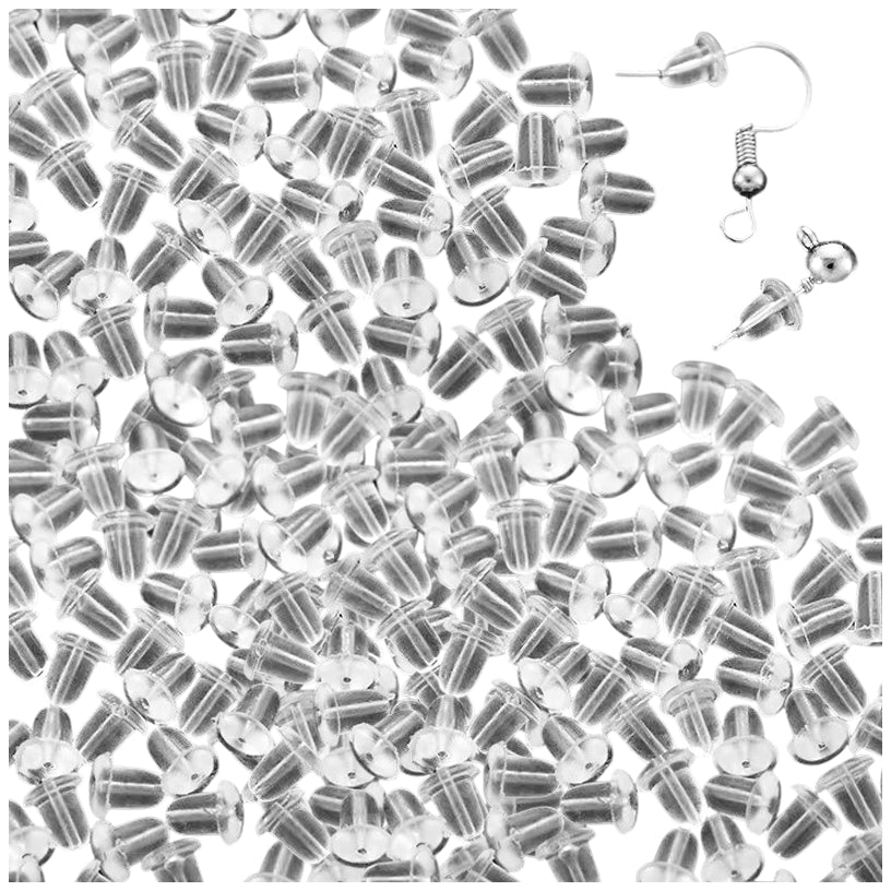 Soft Clear Silicone Earring Backs for Studs, Hypoallergenic Replacement Stoppers for Secure Everyday Wear