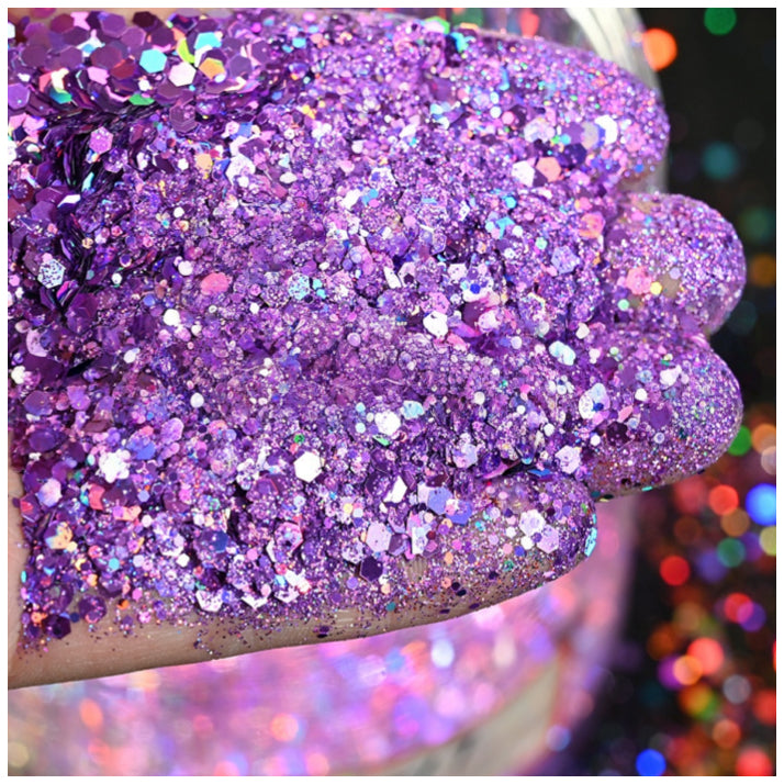 160g Holographic Chunky Glitter for Resin Art, Nails, Face, Hair, Tumblers, Crafts, and DIY Decorations