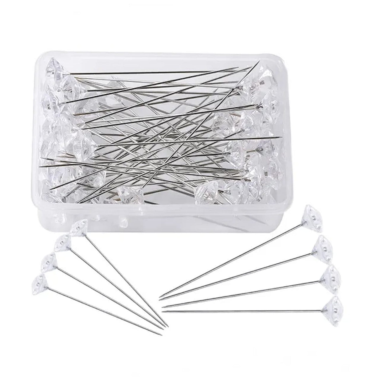 Crystal Diamond Head Straight Pins for Bouquet Arrangements Sewing Crafts Wedding and Jewelry Decoration