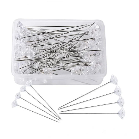 Crystal Diamond Head Straight Pins for Bouquet Arrangements Sewing Crafts Wedding and Jewelry Decoration