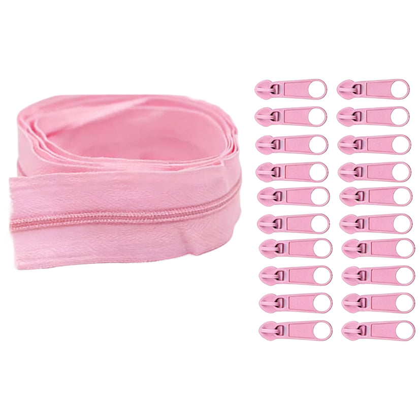 Nylon Coil Zipper 10 Yards with 20 Sliders for DIY Sewing Bags Garments and Crafts