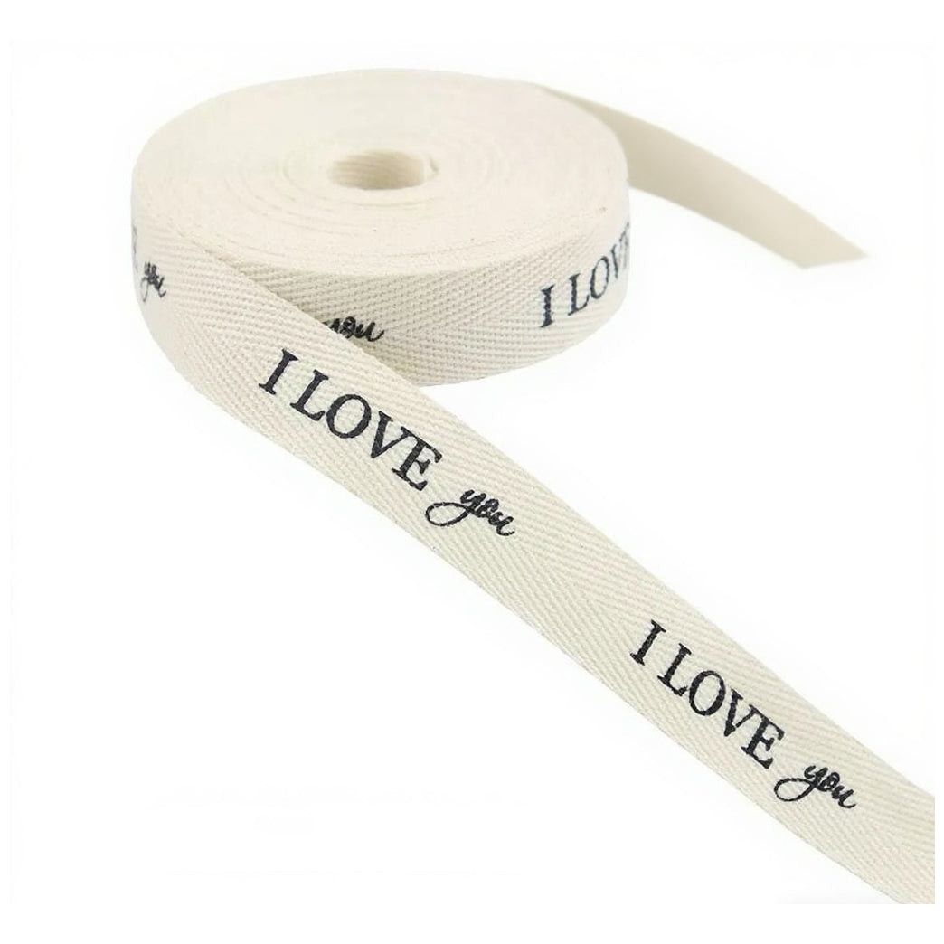 Natural Herringbone Cotton Ribbon 5/8 Inch x 10 Yards for Gift Wrapping Design