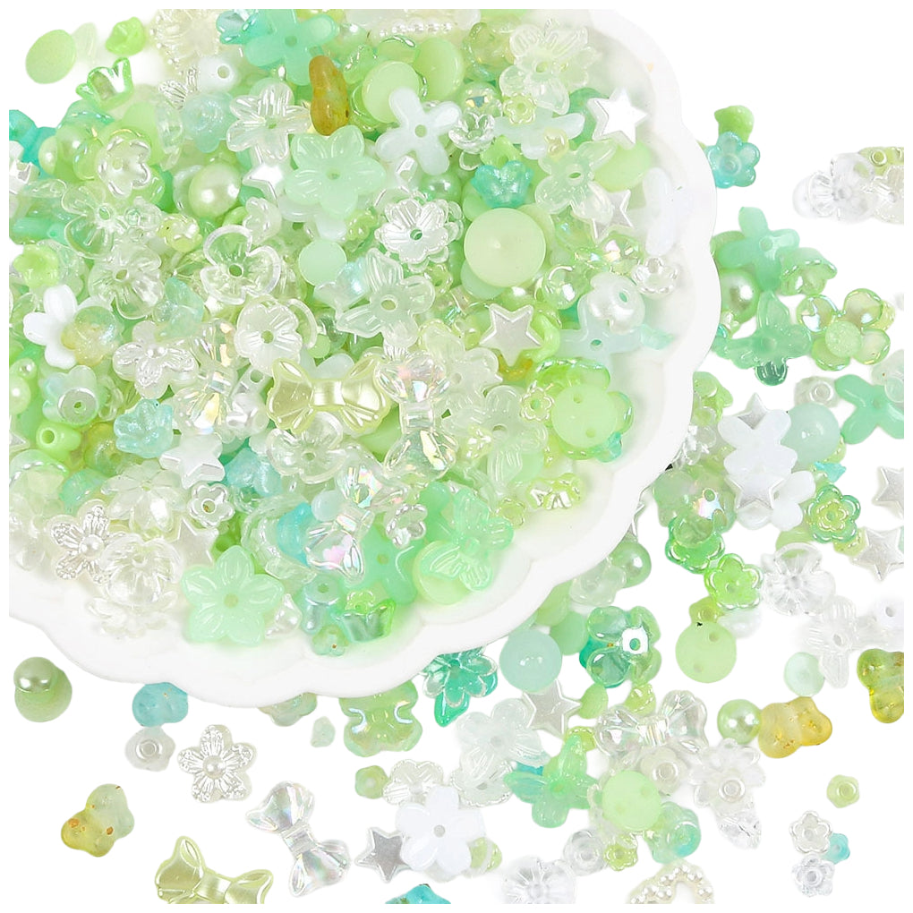 Assorted Acrylic Resin Beads Flatback Half Round Pearls for Jewelry Making DIY Crafts Bracelets Earrings Necklaces, Pack of 260