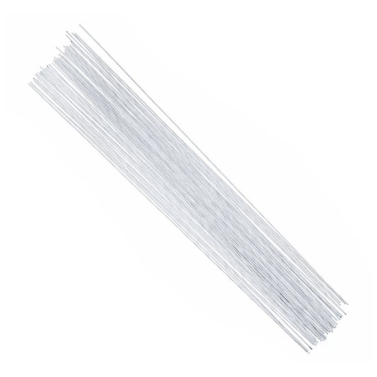 18 Gauge Floral Stem Wire 16 Inch White for Wreaths Bouquets Floral Crowns and Craft Decorations, Pack of 50