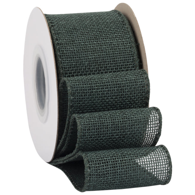 2.5 Inch x 10 Yards Natural Burlap Wired Ribbon Faux Linen for Bows, Wreaths, and Decorations