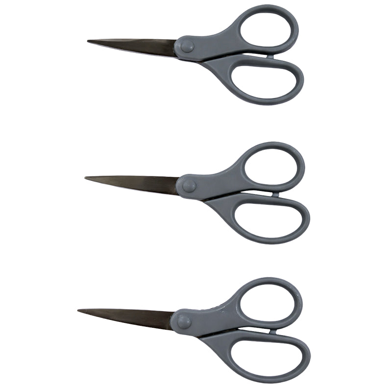 Pointed Tip Scissors 5 Inch 3 Pack for Kids School Crafts DIY Cutting and Classroom Use