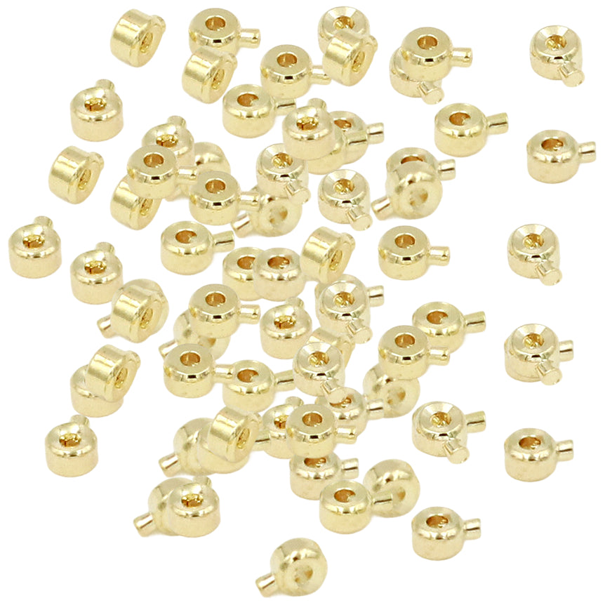 Stopper Crimp Beads 3.2mm Spacer Locks for Jewelry Making Bracelets and Necklaces, Pack of 30