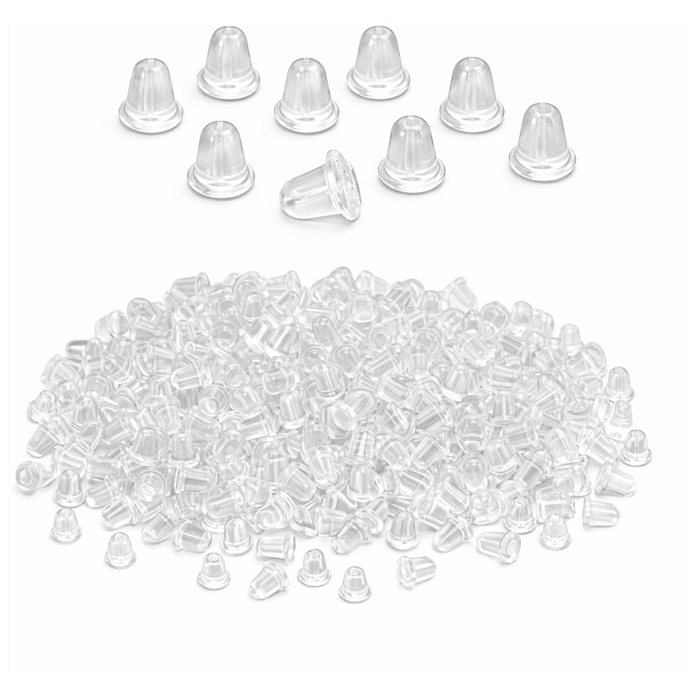Soft Clear Rubber Earring Backs Safety Stoppers Replacement for Fish Hook Stud and Hoop Earrings