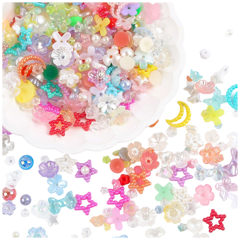 Assorted Acrylic Resin Beads Flatback Half Round Pearls for Jewelry Making DIY Crafts Bracelets Earrings Necklaces, Pack of 260