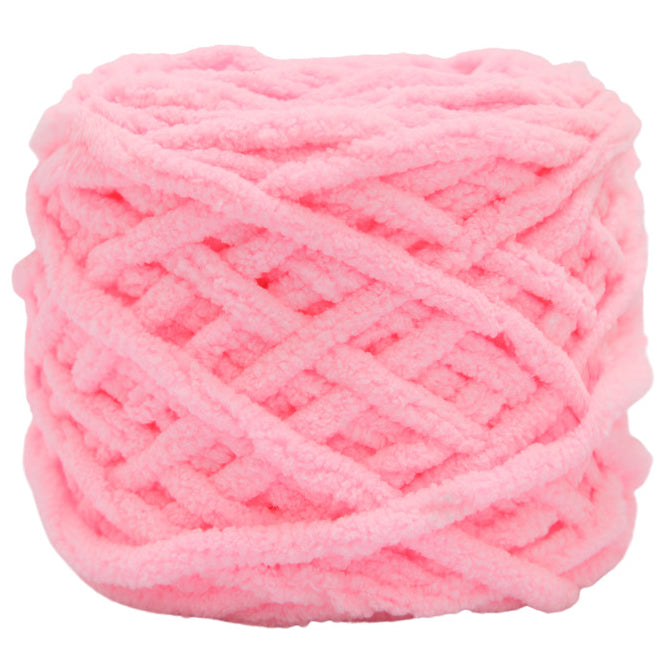 Pink Super Bulky Chenille Yarn for Knitting/Crochet, #6 Weight (55 Yards)