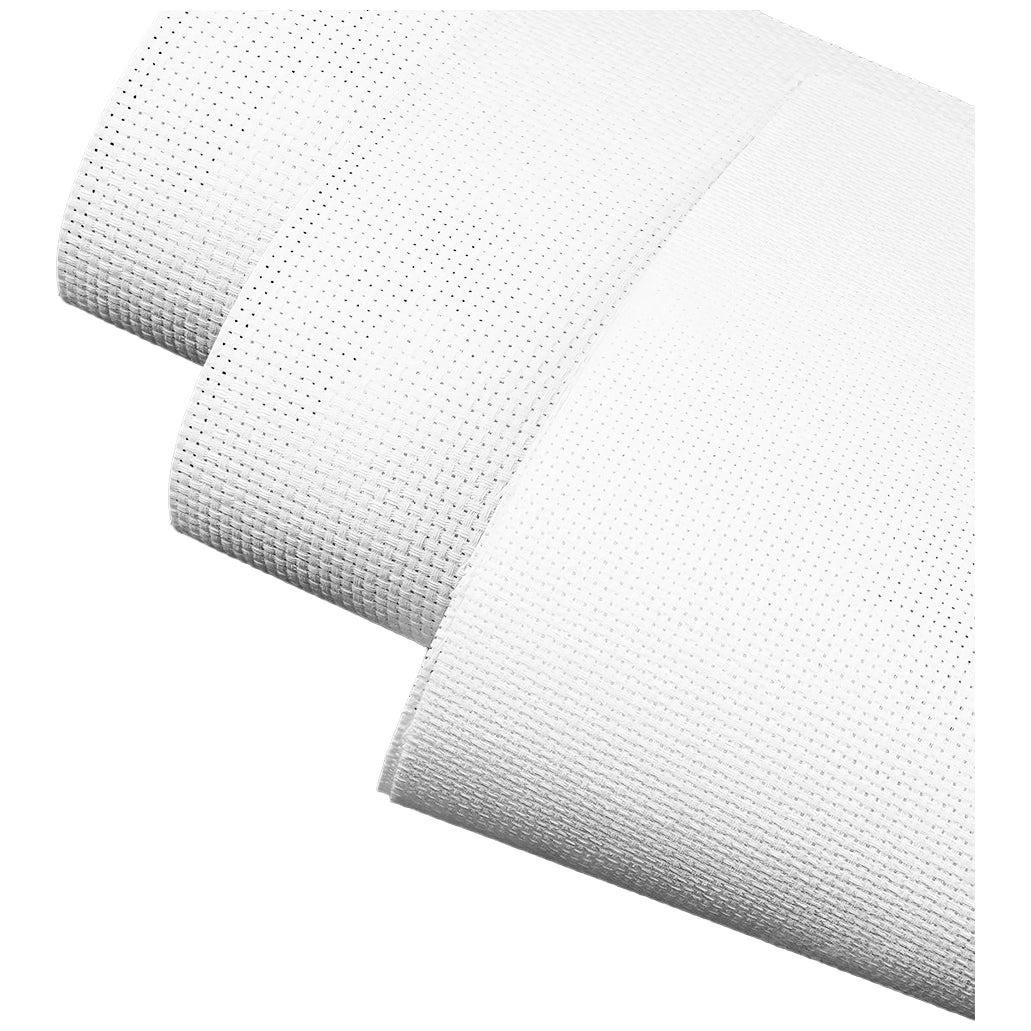 White Aida Cloth 14 Count Cross Stitch Fabric for Embroidery Needlework and DIY Craft Projects