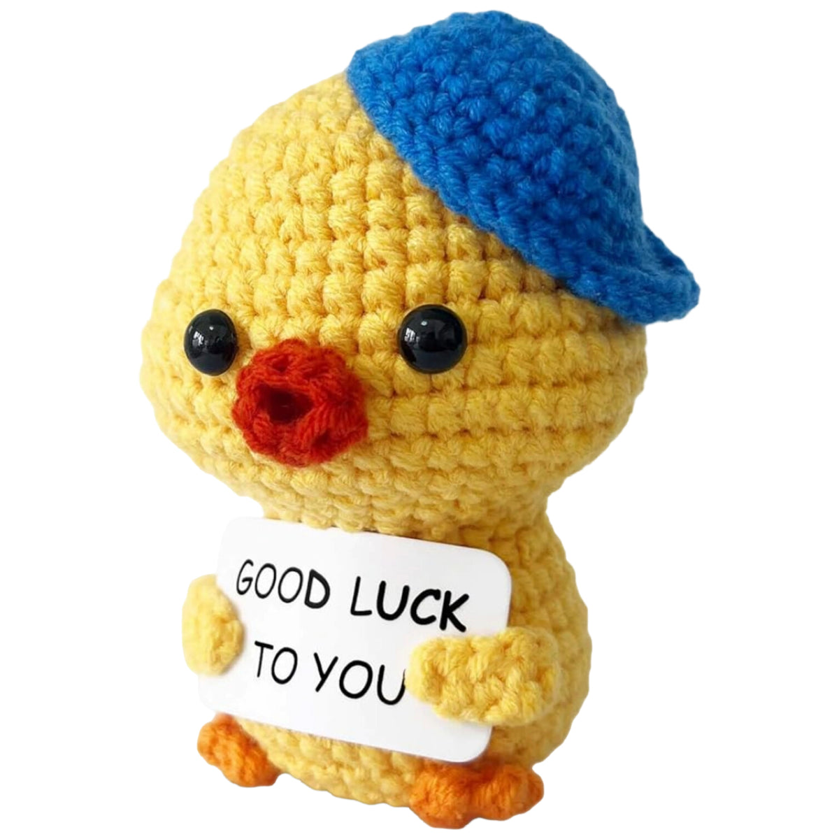 Positive Crochet Plush with Emotional Support Card Cute Funny Knitted Decor for Halloween Thanksgiving Gifts