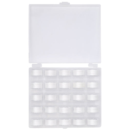 Size A Prewound Bobbin Thread for Brother Sewing Machines with Clear Storage Case, Pack of 25