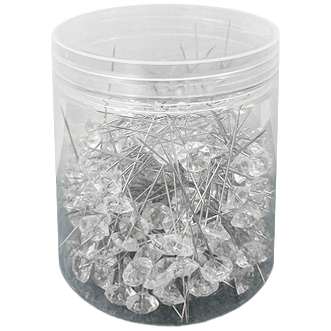 Crystal Head Diamond Bouquet Pins Nickel Plated Stainless Steel Corsage Pins for Wedding Bouquets and DIY Crafts