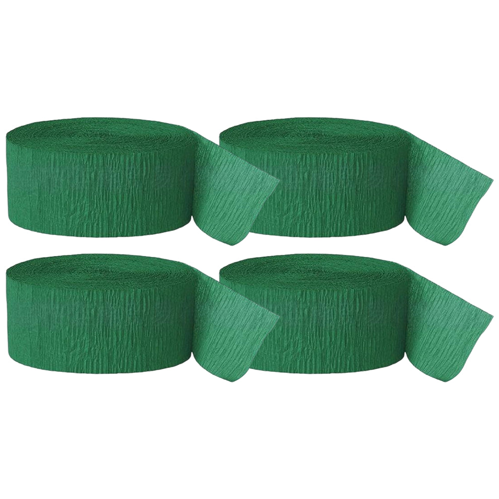 Crepe Paper Streamer Rolls for Birthday Parties, Baby Showers, Weddings, and Event Decorations, Pack of 4