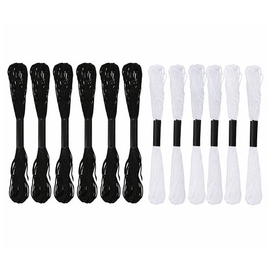 Premium Cotton Embroidery Floss Skeins for Cross Stitch Sewing and Bracelet Making, Pack of 12