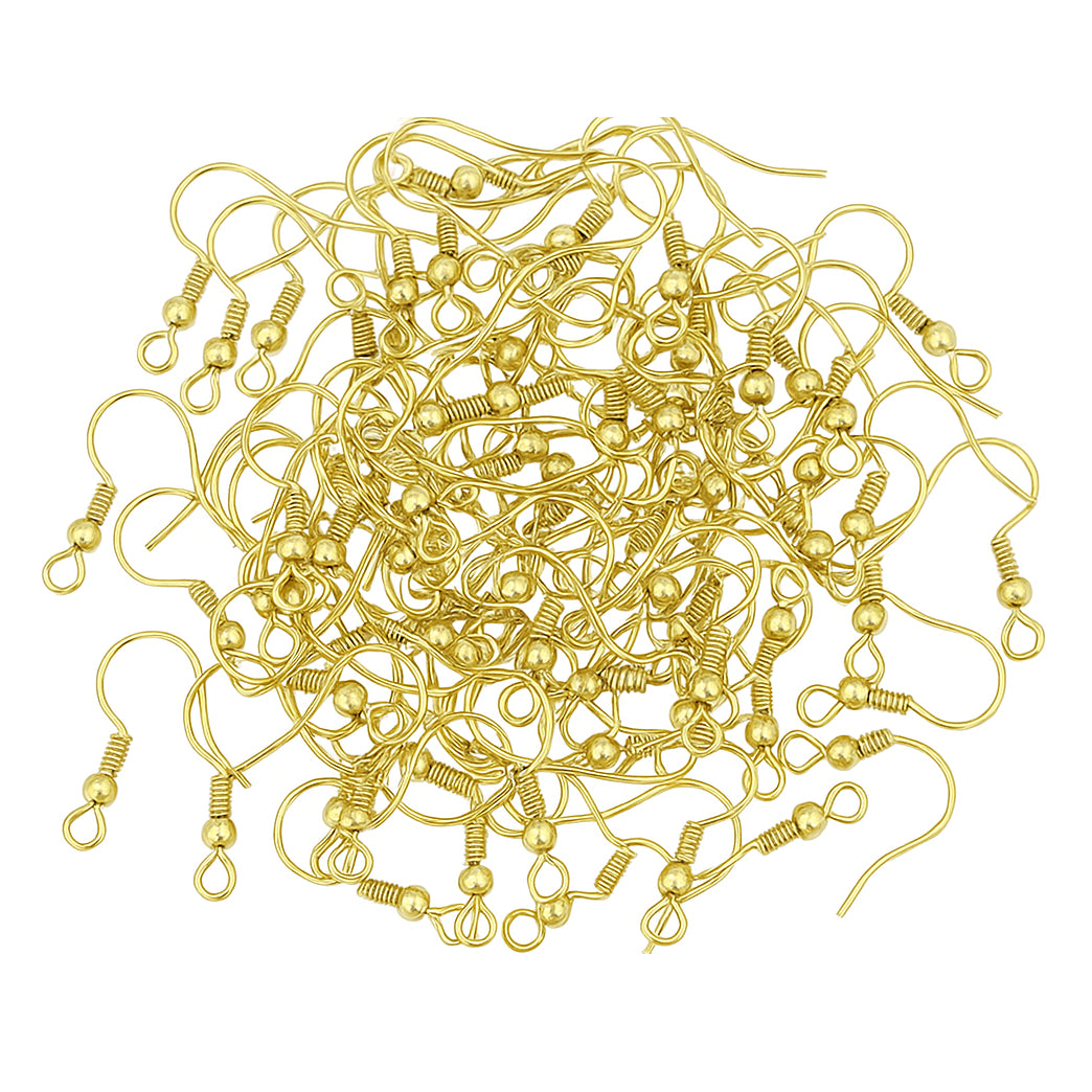 Hypoallergenic Silver Earring Hooks with Ball and Coil for DIY Jewelry Making, Pack of 120