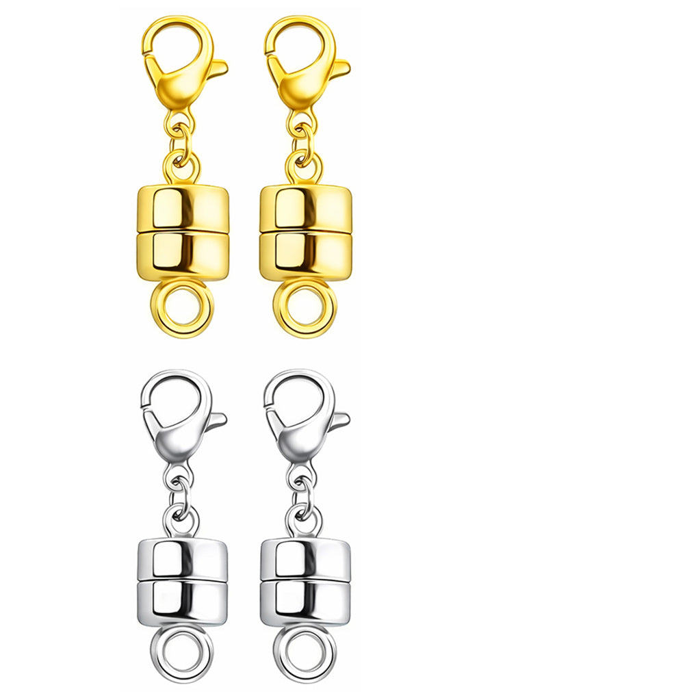 Magnetic Necklace Clasp With Lobster Closure 14K Gold Silver Alloy Jewelry Extender Bracelet Clasps Set