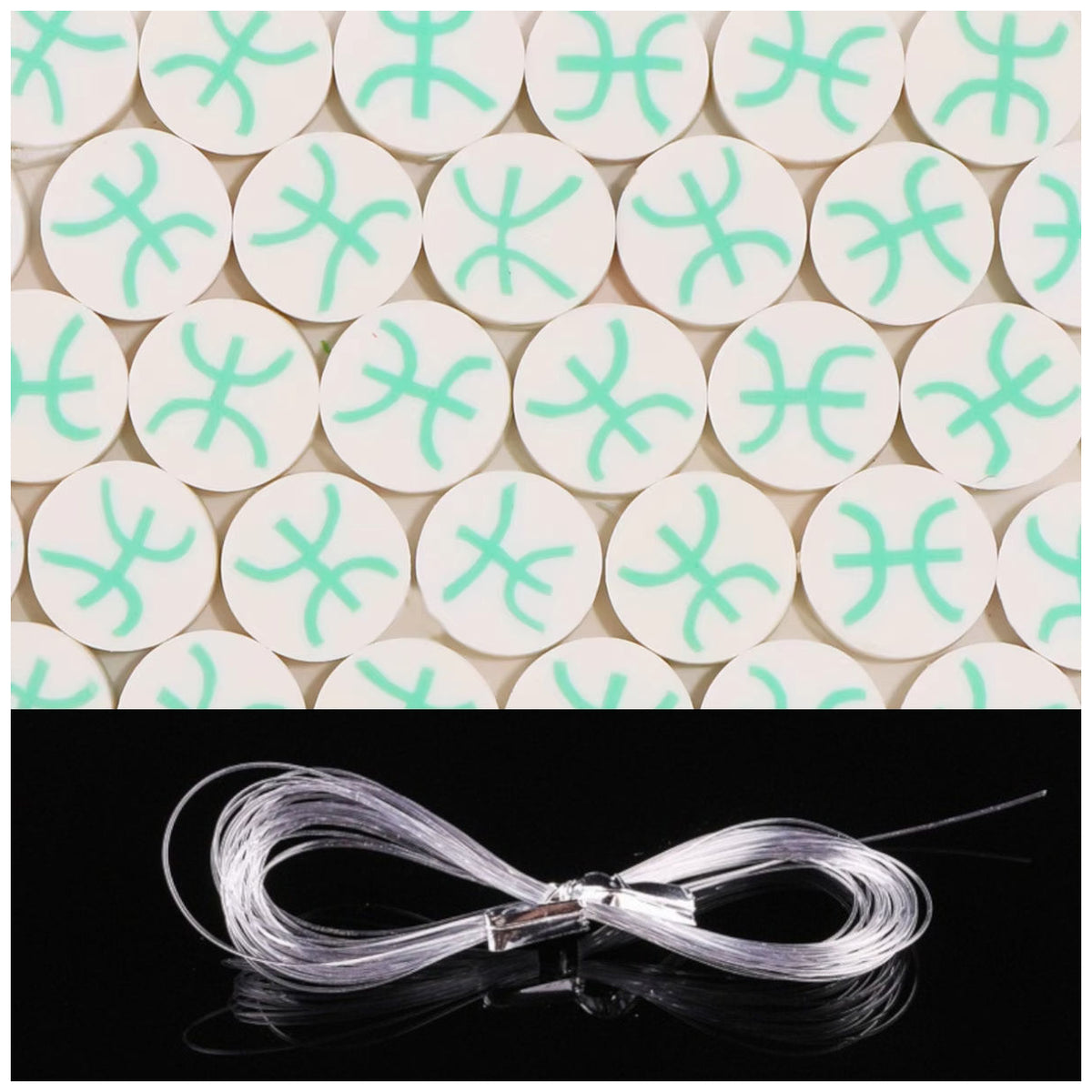 Sports Ball Polymer Clay Beads 8-11mm with Elastic String for Jewelry and DIY Crafts, Pack of 100
