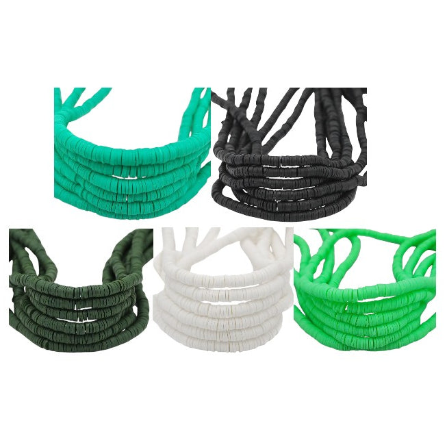 6mm Heishi Clay Beads Multicolor Polymer Disc Beads for Bracelet and Jewelry Making, Pack of 3500