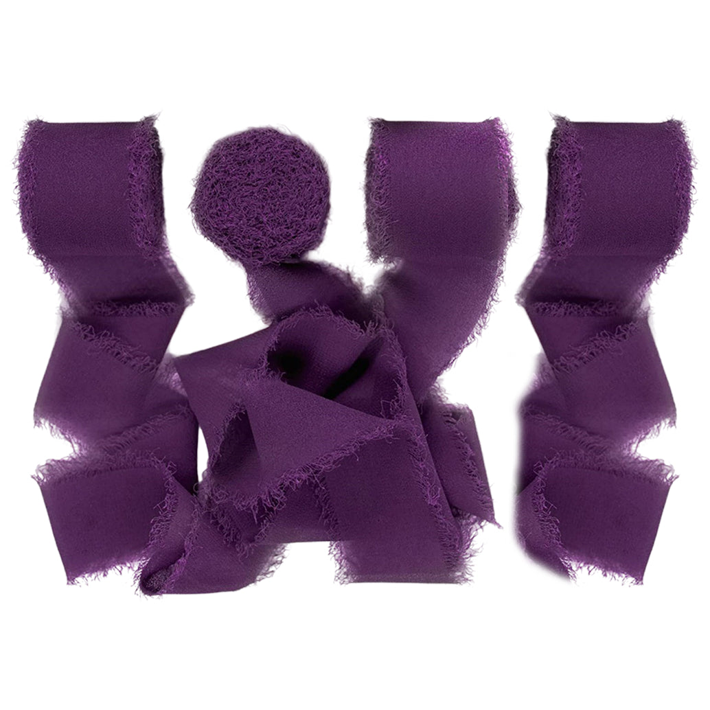 Chiffon Ribbon Rolls 1.5 Inch 5.5 Yards for Gift Wrapping Weddings Parties Floral DIY Crafts, Pack of 4