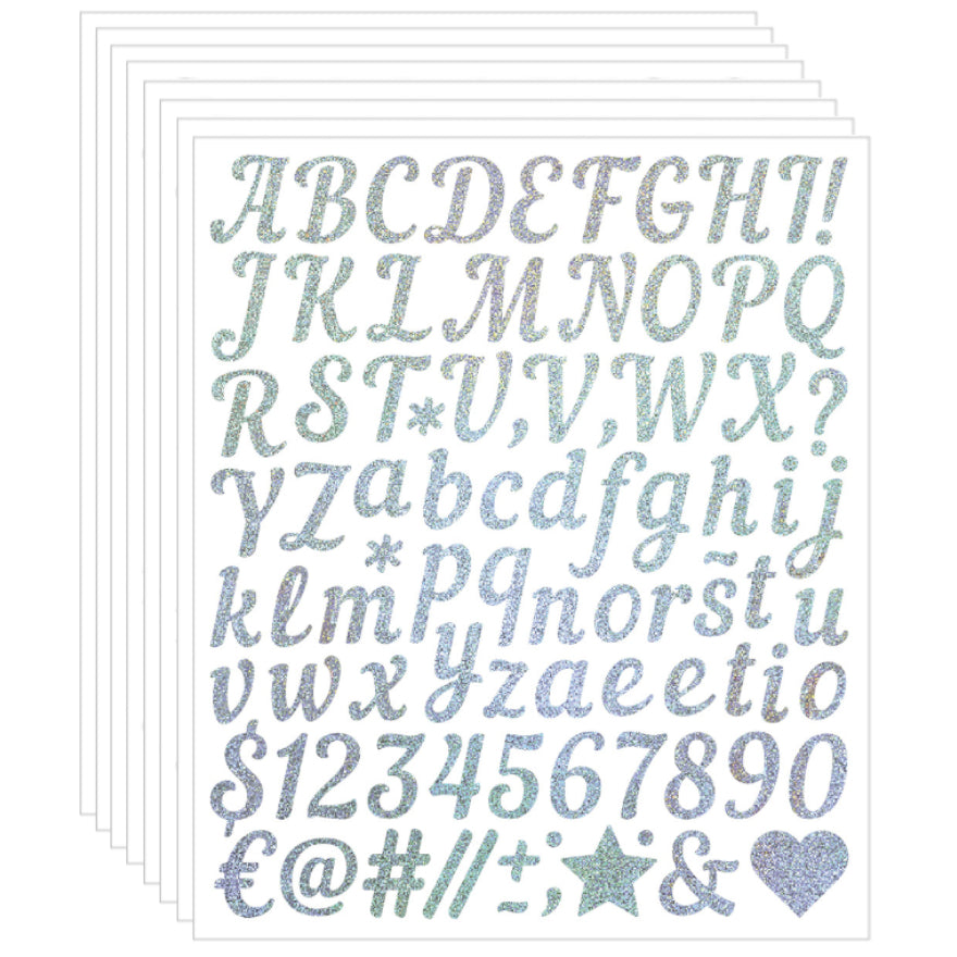 Glitter Vinyl Letter and Number Stickers Self Adhesive Waterproof Decals for Crafts Signs Mailbox DIY Decoration, Pack of 8