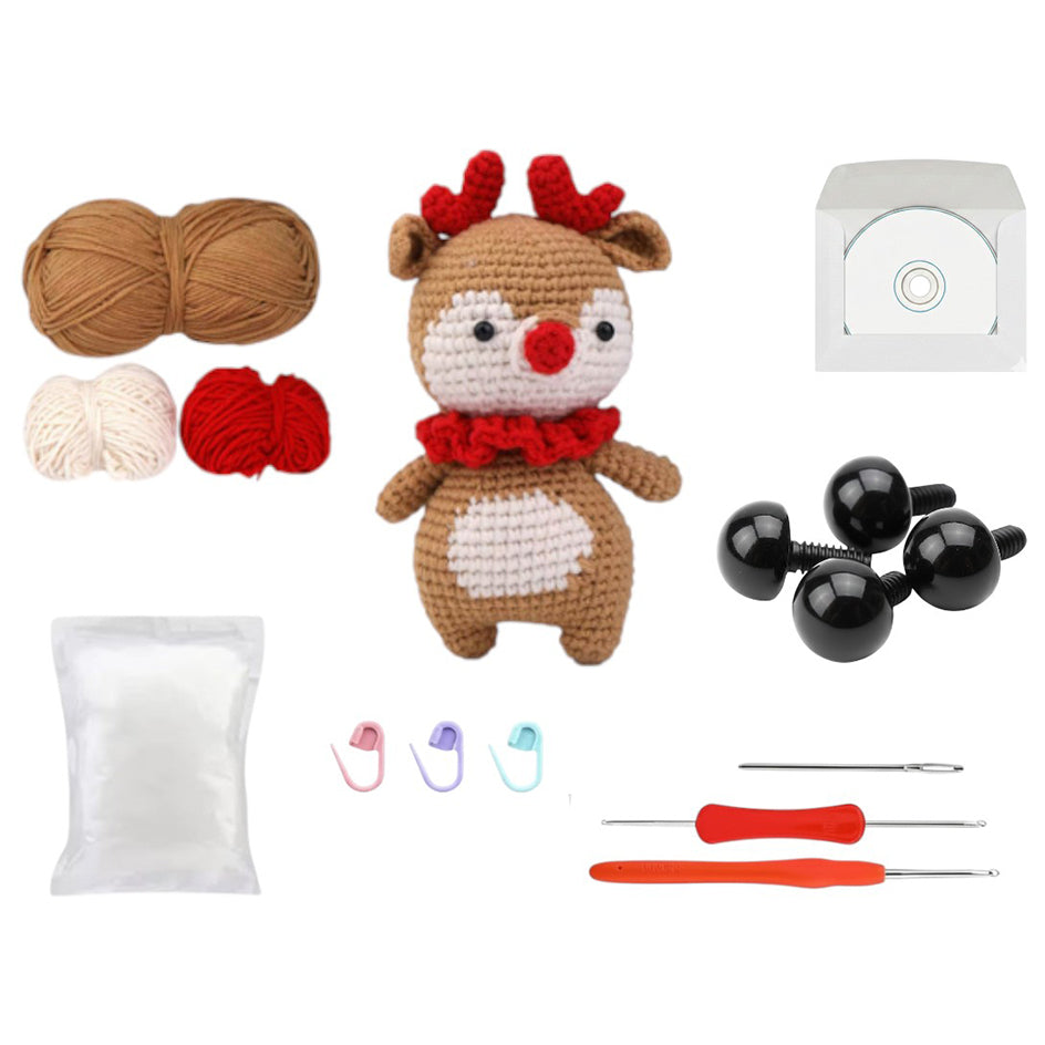 Beginner Crochet Animal Kit with Step by Step Tutorials for DIY Knitting and Craft Projects