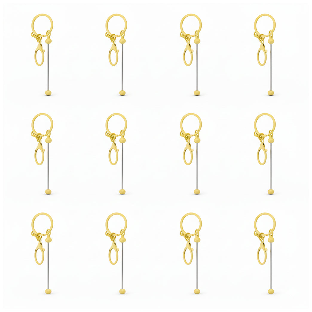 Beadable Keychain Bars Metal 14.8cm Blank Beaded Keychains for DIY Crafts Gifts and Jewelry Making