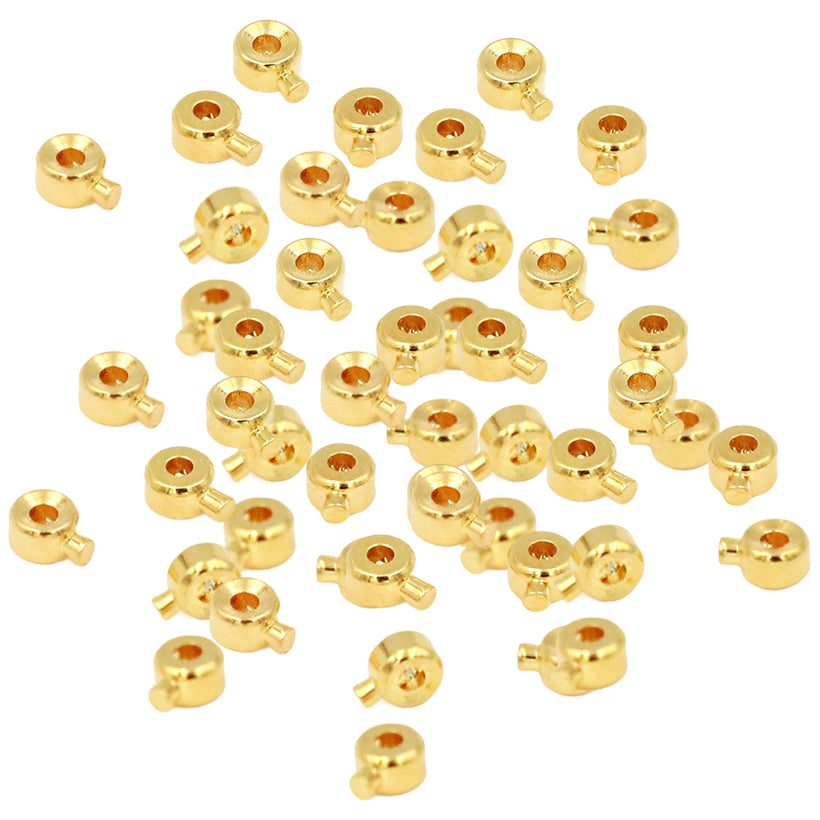 Stopper Crimp Beads 3.2mm Spacer Locks for Jewelry Making Bracelets and Necklaces, Pack of 30